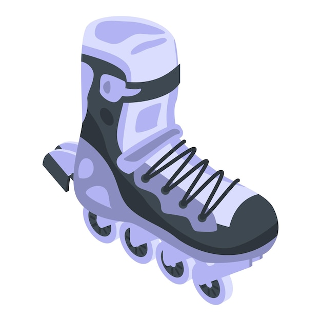 Icono de patines en línea de actividad Isométrico de icono de vector de patines en línea de actividad para diseño web aislado sobre fondo blanco