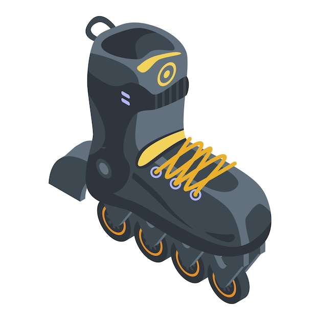 Icono de patines en línea deportivos Isométrico de icono de vector de patines en línea deportivos para diseño web aislado sobre fondo blanco