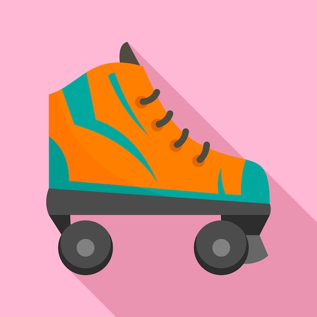 Icono de patines naranja ilustración plana de icono de vector de patines naranja para diseño web