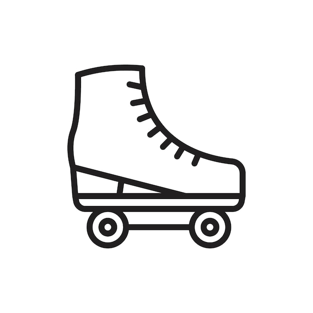El icono de los patines de rodillos es un signo de conjunto de contorno