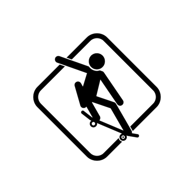 icono de patineta ilustración símbolo de signo vectorial aislado