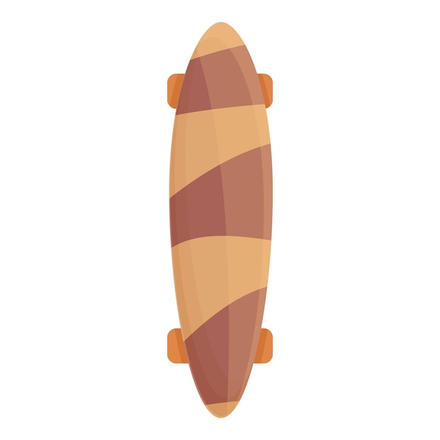 Icono de patineta vector de dibujos animados forma longboard escritorio urbano