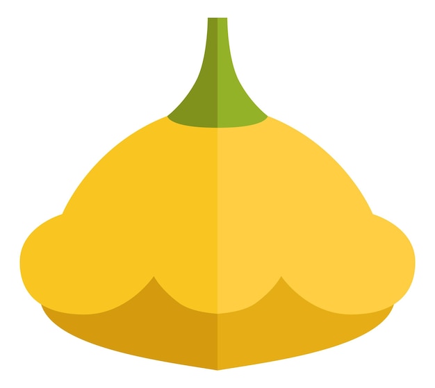 Icono de patisson amarillo símbolo plano de calabaza cruda
