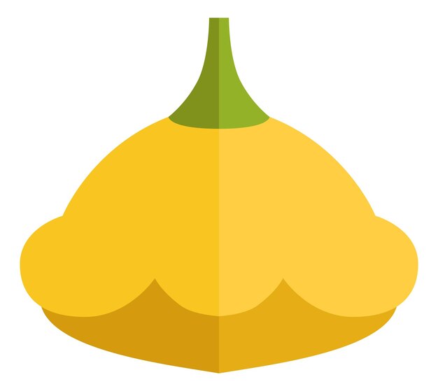 Icono de patisson amarillo Símbolo plano de calabaza cruda