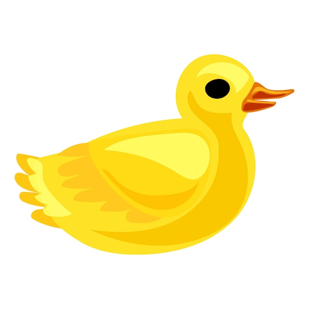 Icono de pato amarillo Caricatura de icono de vector de pato amarillo para diseño web aislado sobre fondo blanco