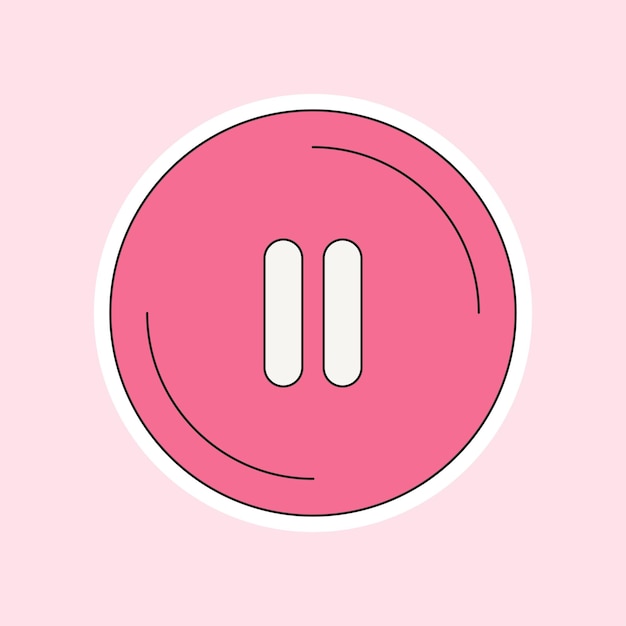 un icono de pausa aislado en un fondo rosa suave
