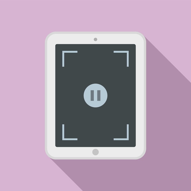 Vector icono de pausa de grabación de pantalla ilustración plana del icono de vector de pausa de grabación de pantalla para diseño web
