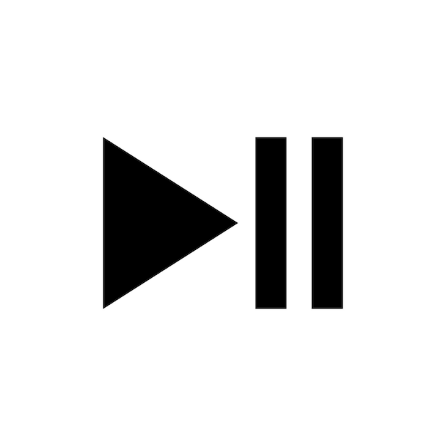 El icono de pausa de reproducción establece la música, el audio o el video, el botón de inicio y pausa, el símbolo vectorial en negro, lleno y delineado.