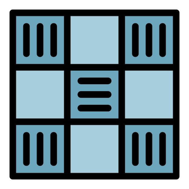 Icono de pavimentación de azulejos Contorno de pavimentación de azulejos vector icono color plano aislado