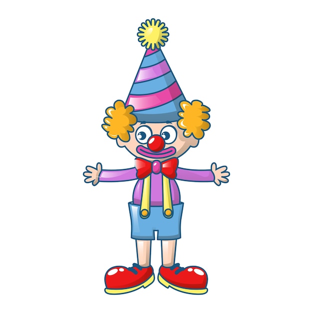 Icono de payaso Caricatura de icono de vector de payaso para diseño web aislado sobre fondo blanco