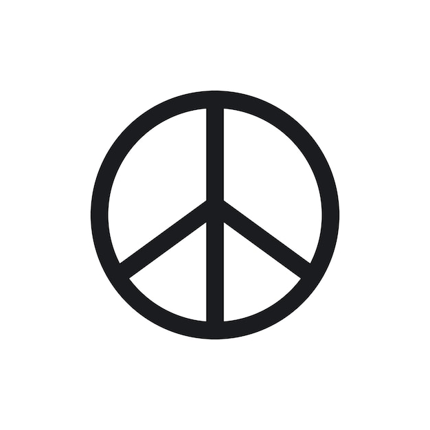 Icono de la paz aislado sobre un fondo blanco