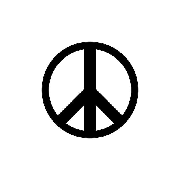 Icono de la paz aislado sobre un fondo blanco