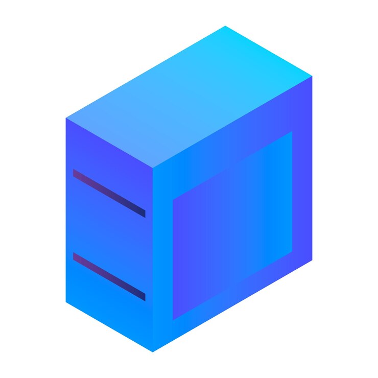 Vector icono de pc de escritorio isométrico del icono de vector de pc de escritorio para diseño web aislado sobre fondo blanco