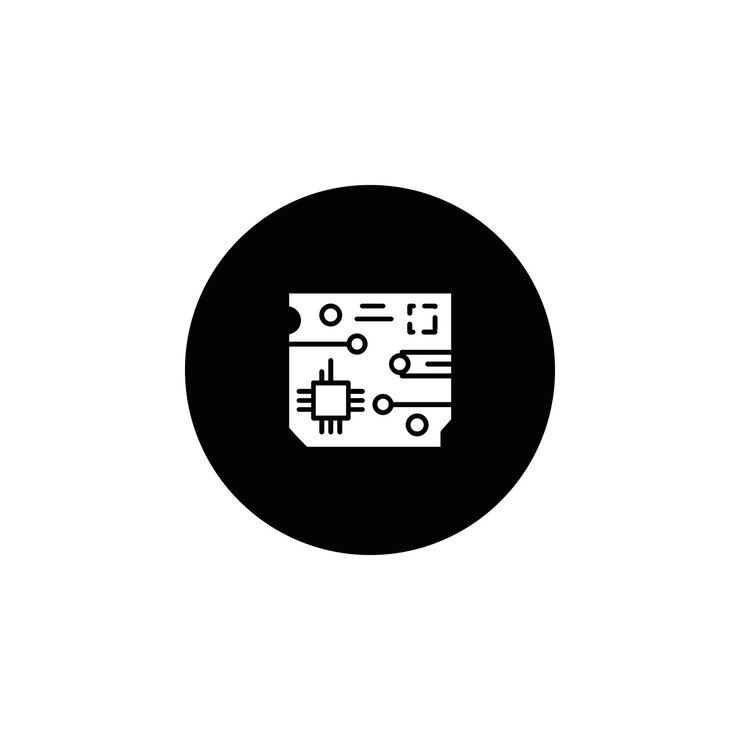 Vector icono de pcb ilustración de línea delgada plana vectorial