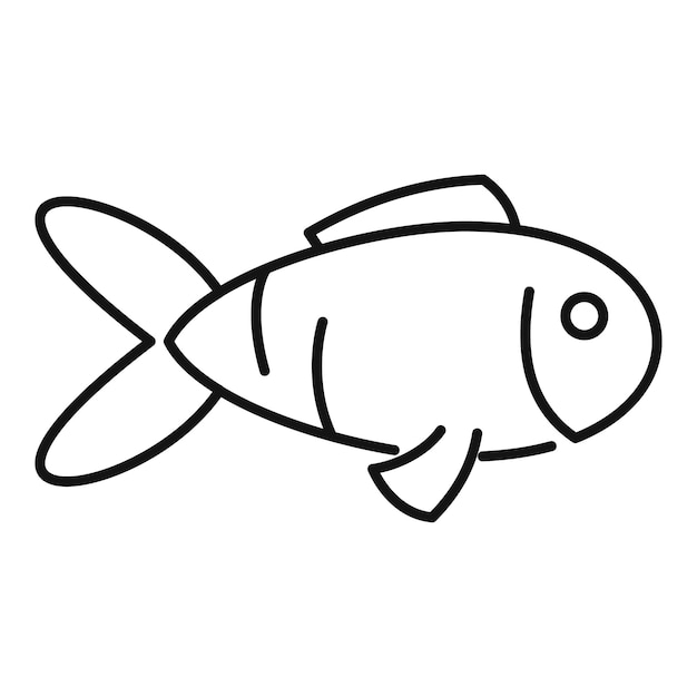 Icono de peces exóticos Contorno de icono de vector de peces exóticos para diseño web aislado sobre fondo blanco