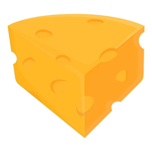 Icono de pedazo de queso Icono vectorial de caricatura de pieza de queso para diseño web aislado sobre fondo blanco