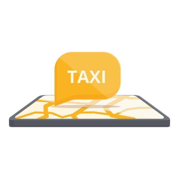 Icono de pedido en línea de taxi vector de dibujos animados Llamada de coche Conductor móvil