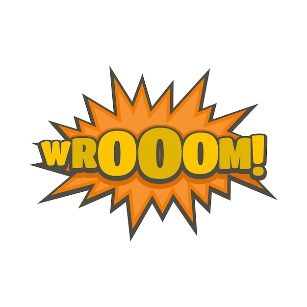 Icono de pegatina de boom cómico ilustración plana del icono de vector de pegatina de boom cómico aislado sobre fondo blanco
