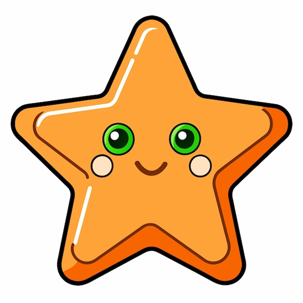 Icono de pegatina dibujado a mano de la estrella de la galleta de Navidad concepto ilustración aislada