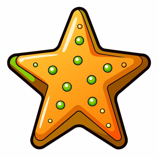 Icono de pegatina dibujado a mano de la estrella de la galleta de Navidad concepto ilustración aislada