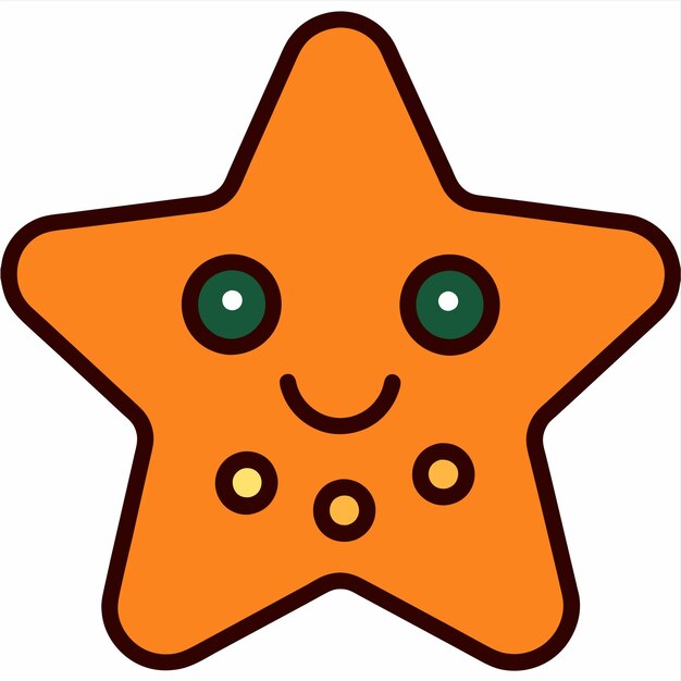Icono de pegatina dibujado a mano de la estrella de la galleta de Navidad concepto ilustración aislada