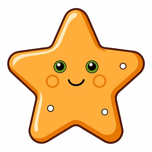 Icono de pegatina dibujado a mano de la estrella de la galleta de Navidad concepto ilustración aislada