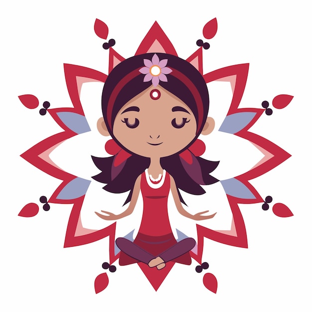 Vector icono de pegatina dibujado a mano de mandala concepto de ilustración aislada