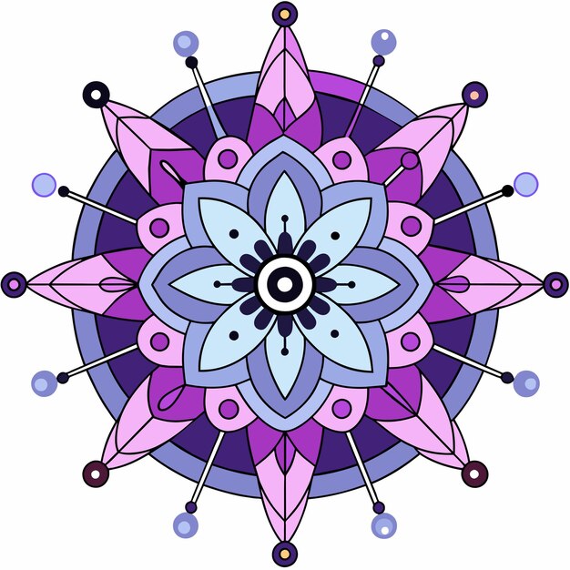 Vector icono de pegatina dibujado a mano de mandala concepto de ilustración aislada