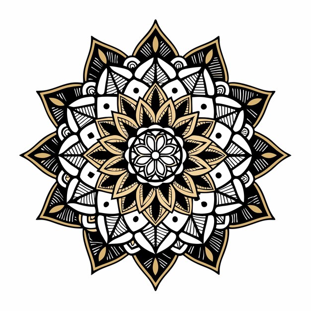 Vector icono de pegatina dibujado a mano de mandala concepto de ilustración aislada