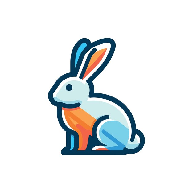 El icono de la pegatina de dibujos animados del conejo hamster de Pascua concepto ilustración aislada