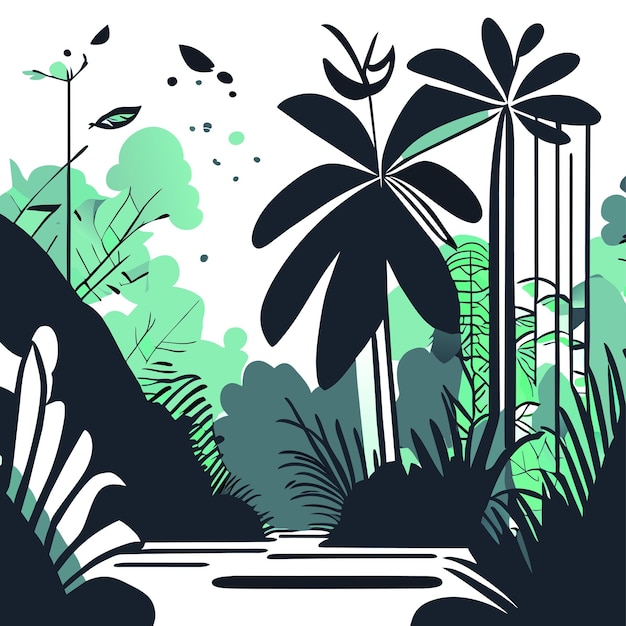Vector icono de pegatina de dibujos animados de estilo plano dibujado a mano de animales de la selva tropical concepto aislado