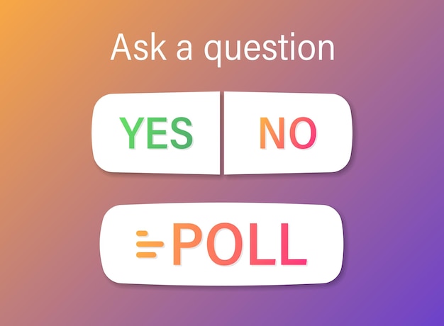 Icono de pegatinas de historias en estilo plano ilustración de vector de pregunta de encuesta de redes sociales sobre fondo aislado hacer un concepto de negocio de signo de pregunta