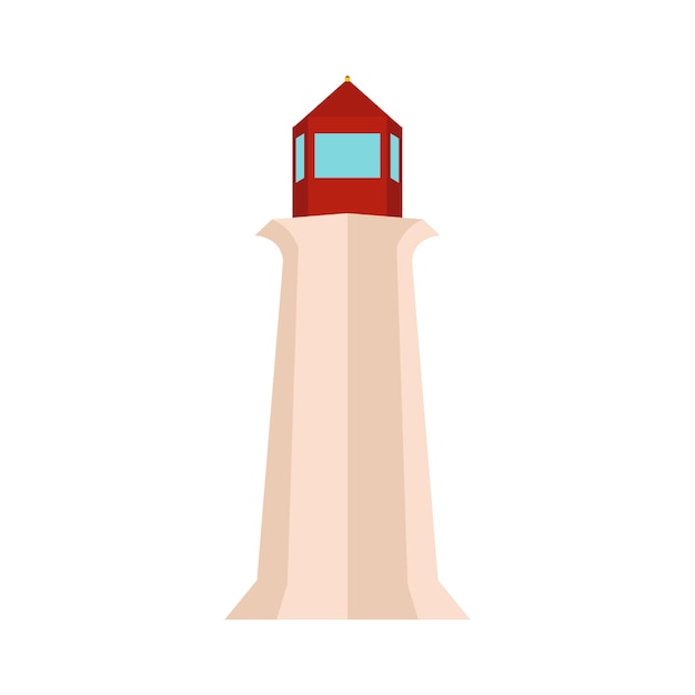Icono de Peggy Cove Lighthouse Nova Scotia Canadá en estilo plano aislado sobre fondo blanco