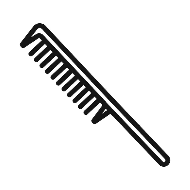 Icono de peine de cabello Vector de arte de línea negra