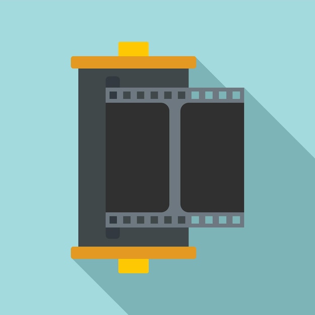 Icono de película de cámara en color Ilustración plana del icono de vector de película de cámara en color para diseño web