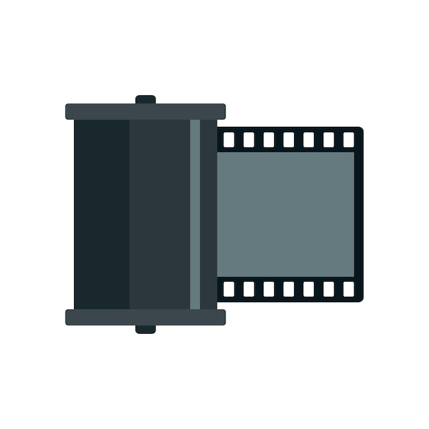 Icono de película de cámara retro Ilustración plana del icono de vector de película de cámara retro para diseño web