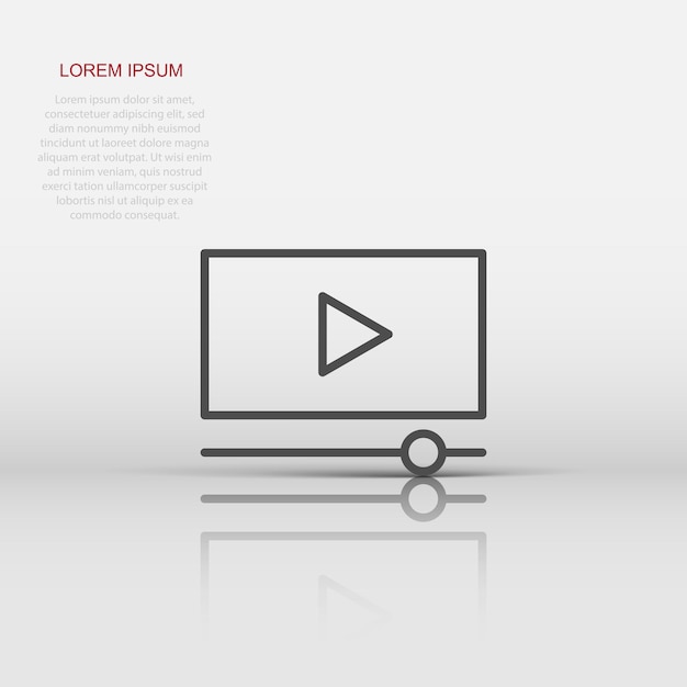 Icono de película en estilo plano Ilustración de vector de película sobre fondo blanco aislado Reproducir concepto de negocio de vídeo