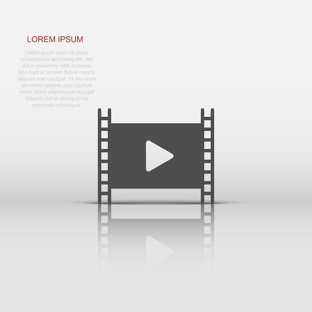 Vector icono de película en estilo plano ilustración de vector de película sobre fondo blanco aislado reproducir concepto de negocio de video