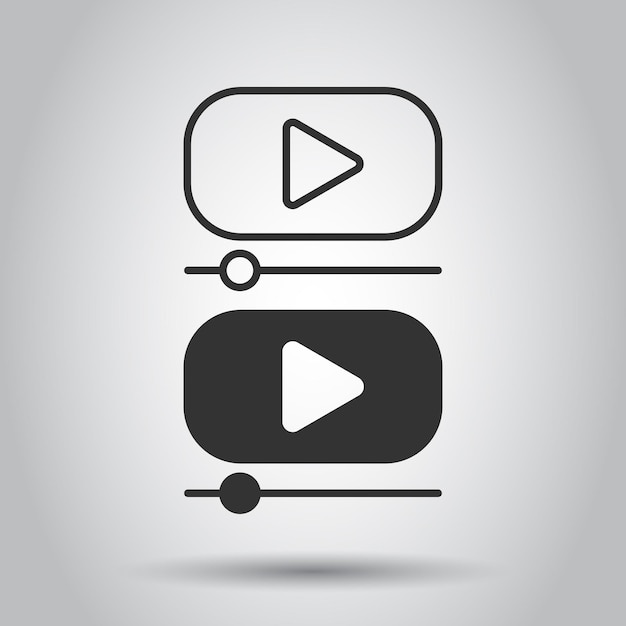 Icono de película en estilo plano Ilustración de vector de película sobre fondo blanco aislado Reproducir concepto de negocio de vídeo