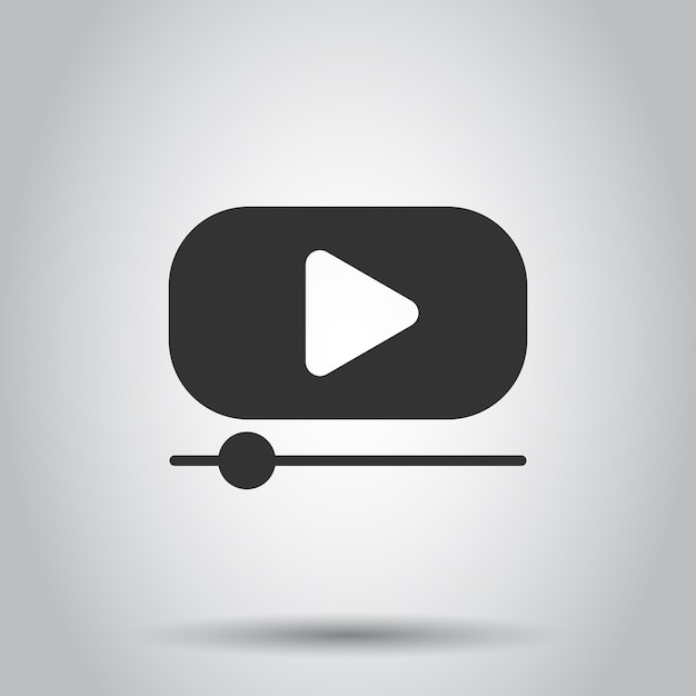 Icono de película en estilo plano Ilustración de vector de película sobre fondo blanco aislado Reproducir concepto de negocio de vídeo