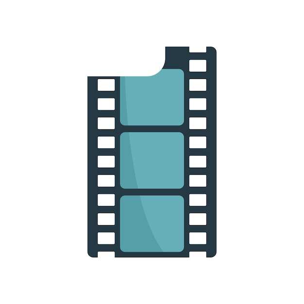 Icono de película Ilustración plana del icono de vector de película aislado sobre fondo blanco