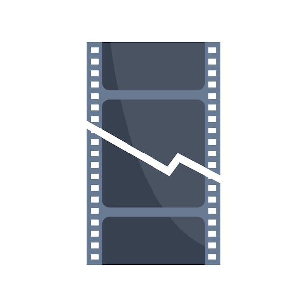 Vector icono de película recortada vector plano cortar vídeo tijeras editar aislado