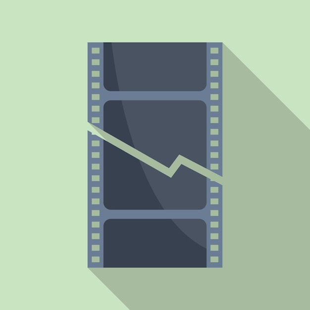 Icono de película recortada vector plano Cortar vídeo Tijeras editar