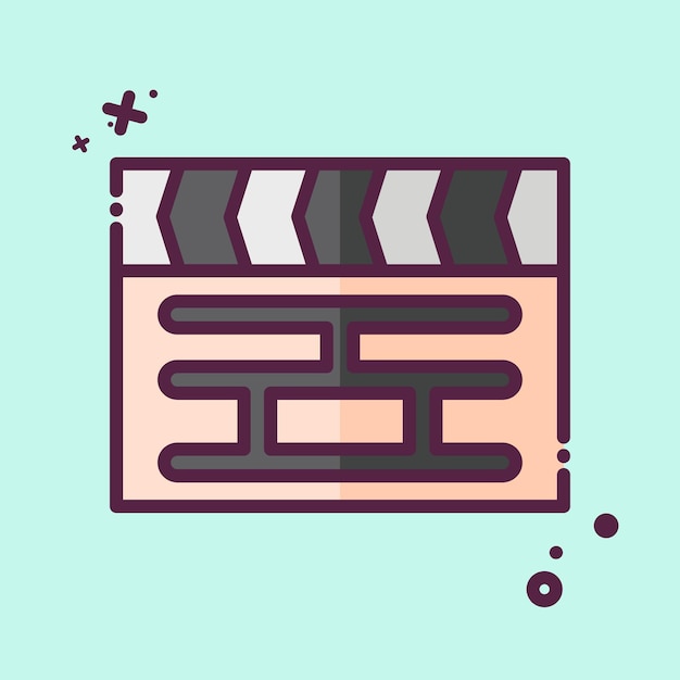Icono Película relacionada con Arte y Medios símbolo estilo MBE diseño simple editable