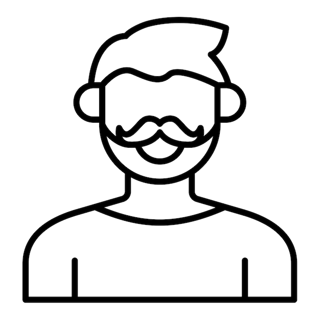El icono del pelo facial