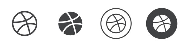 El icono de la pelota de baloncesto es el contorno del logotipo vectorial