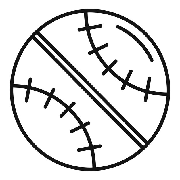 Icono de pelota de béisbol vector de contorno Deporte saludable Cuerpo activo