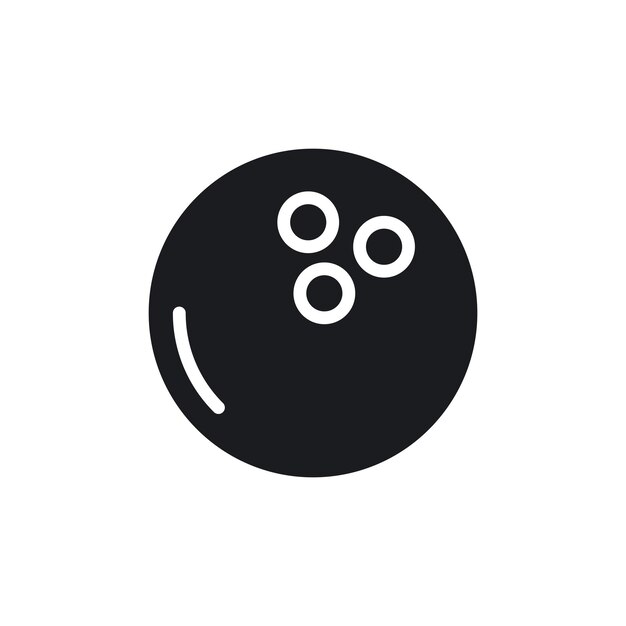 El icono de la pelota de bolos aislado en un fondo blanco
