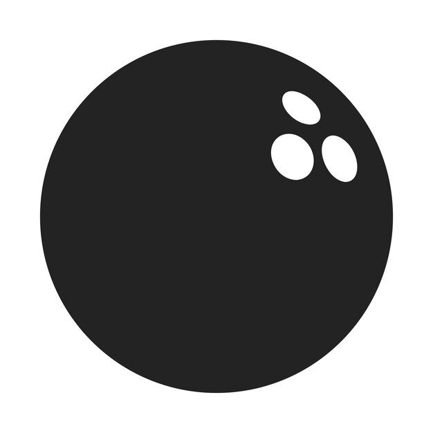 Icono de la pelota de bolos en blanco y negro