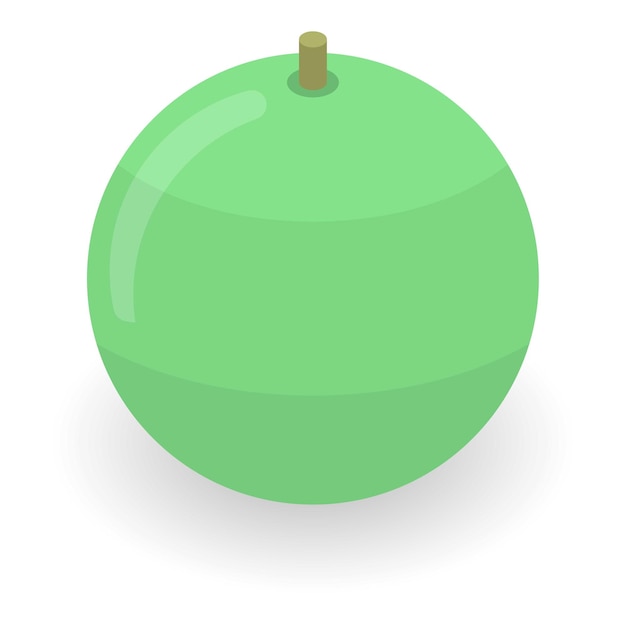 Icono de pelota de fitness verde Isométrico del icono de vector de pelota de fitness verde para diseño web aislado sobre fondo blanco